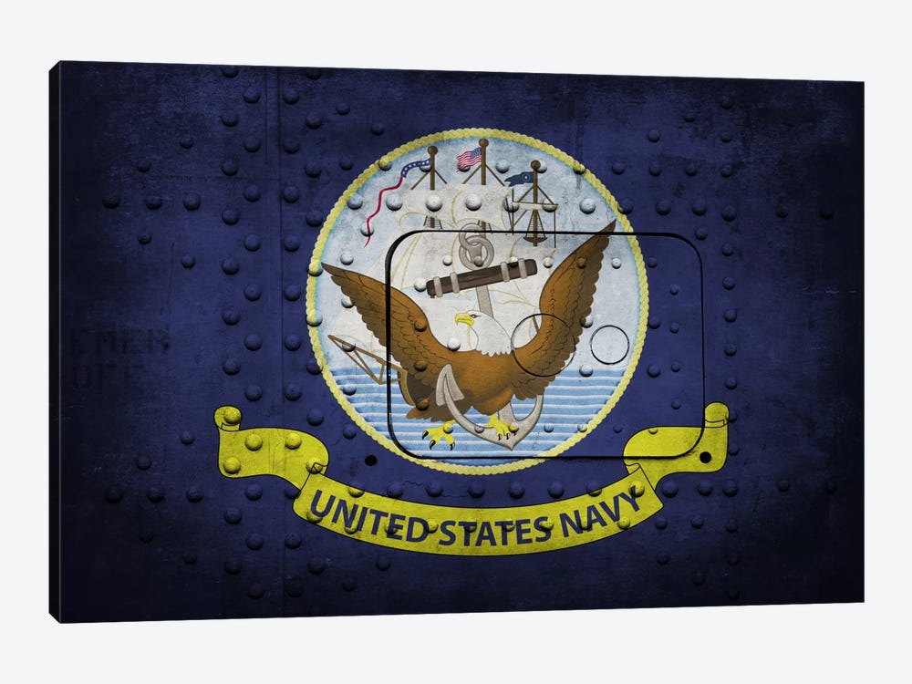 U.S. Navy Flag (Riveted Warship Panel Background) III by iCanvas 1-piece Canvas Artwork
