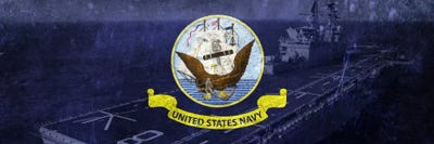 U.S. Navy Flag (U.S.S Makin Island Background) by iCanvas multi panel art
