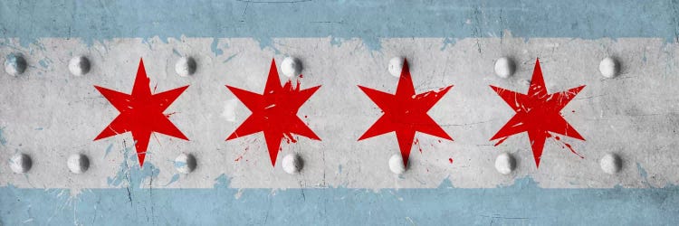 Chicago City Flag (Riveted Metal) Panoramic