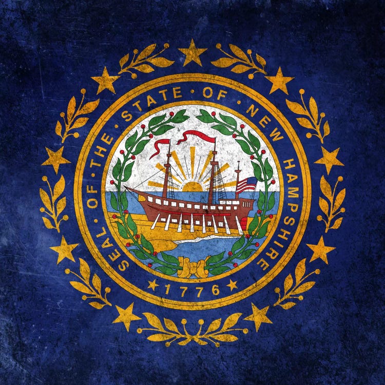 New Hampshire FlagLomo Film Grunge by iCanvas wall art