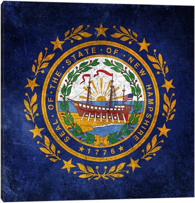 New Hampshire FlagLomo Film Grunge Canvas Art Print - U.S. State Flag Art