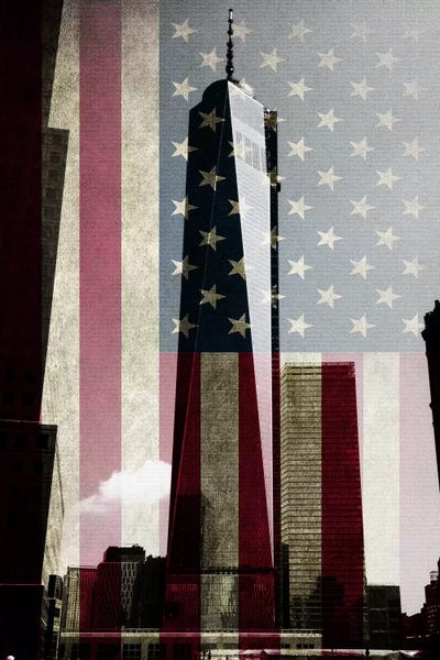 American Décor: New York Freedom Tower, American Flag by 5by5collective