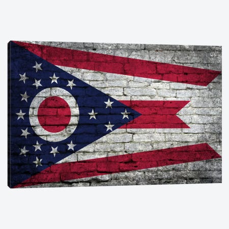 Ohio State Flag on Bricks Canvas Print #FLG284} by iCanvas Canvas Art Print