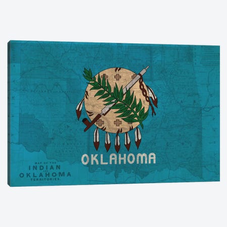 Oklahoma (Vintage Map) Canvas Print #FLG293} by 5by5collective Canvas Art Print
