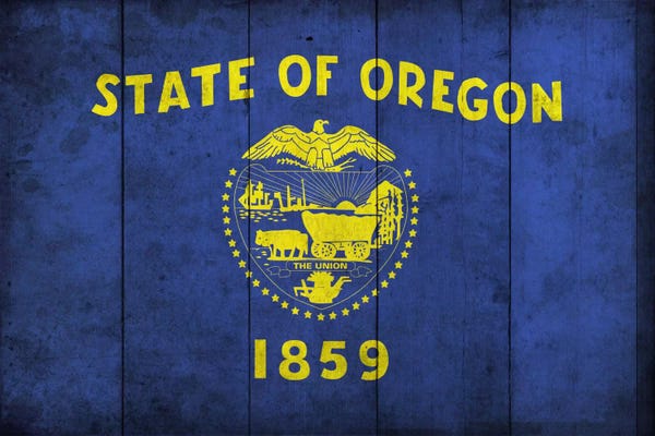 U.S. State Flags: Oregon (Wood Planks) by iCanvas