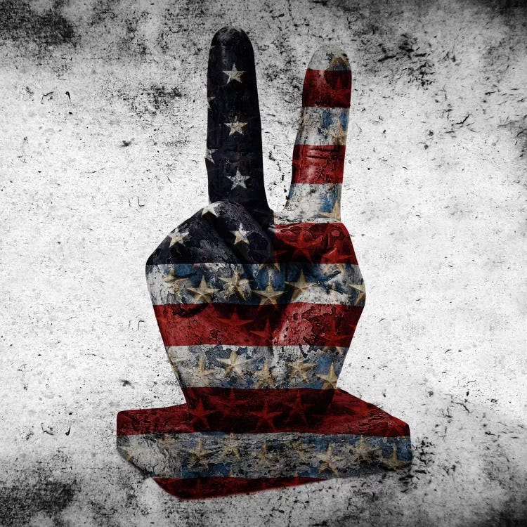 Peace Hand SignUSA Flag