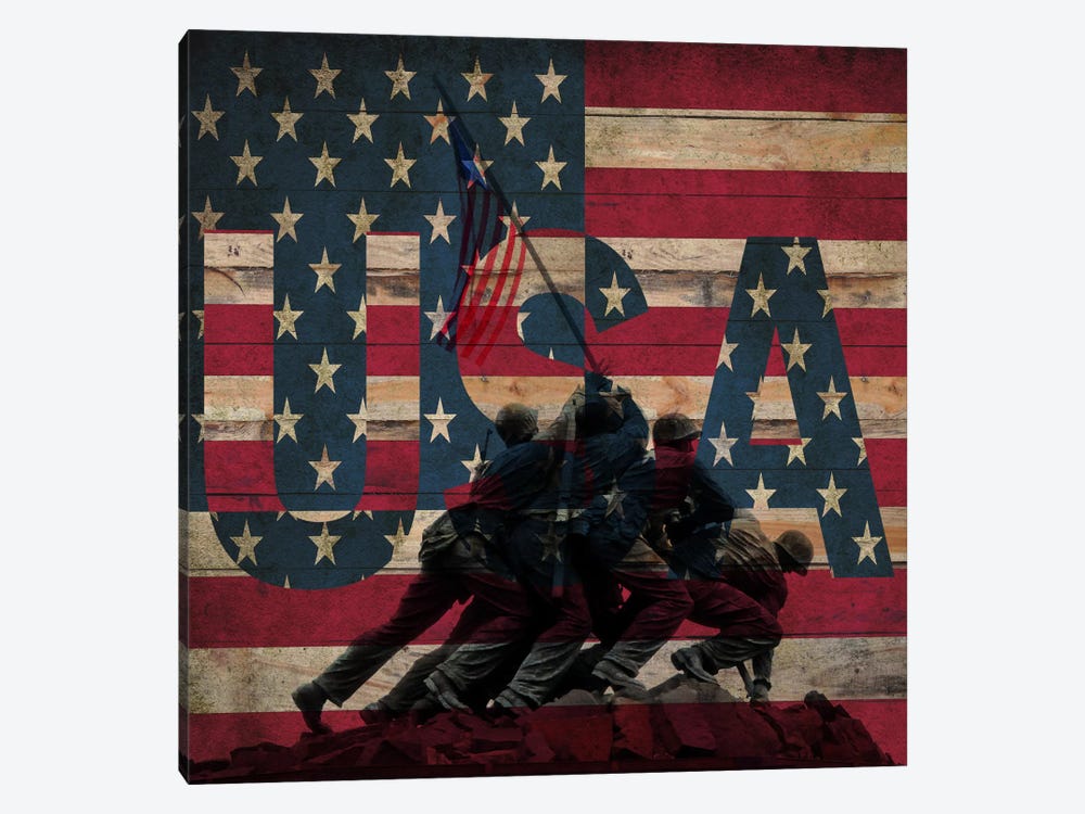U.S. Marine Corps War Memorial (Iwo Jima Memorial) Flag by iCanvas 1-piece Canvas Print