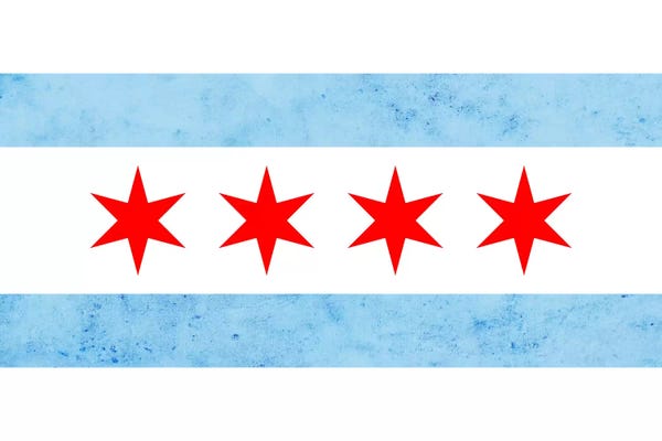 Flags Collection: Chicago City Flag (Partial Grunge) by 5by5collective