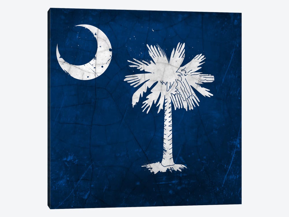 South Carolina Cracked Paint State Flag by iCanvas 1-piece Canvas Artwork