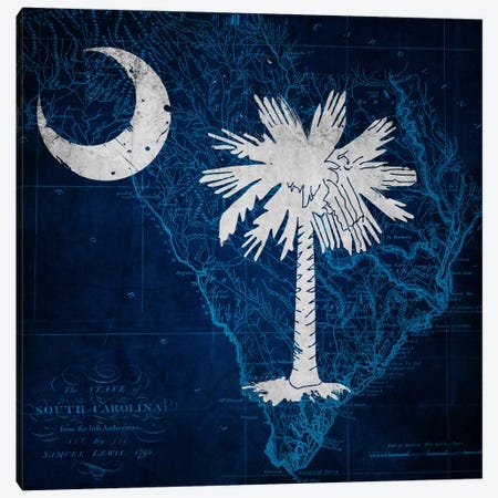 South Carolina (Vintage Map) Canvas Print #FLG373} by iCanvas Canvas Artwork