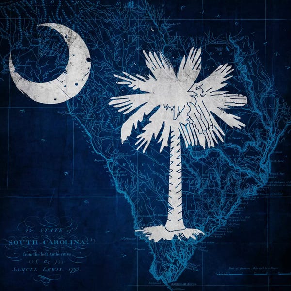 South Carolina: South Carolina (Vintage Map) by 5by5collective