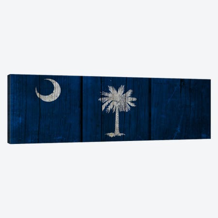 South Carolina Flag on Wood Planks Canvas Print #FLG377} by iCanvas Art Print