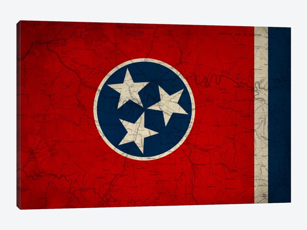 Tennessee (Vintage Map) by 5by5collective 1-piece Canvas Artwork