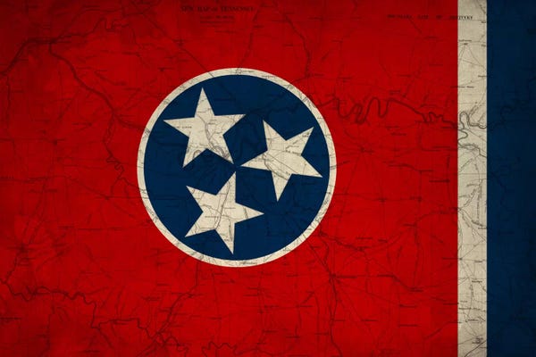 Flags Collection: Tennessee (Vintage Map) by 5by5collective
