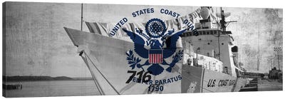 U.S. Coast Guard Flag (USCGC Dallas Background) I Canvas Art Print - Coast Guard Art