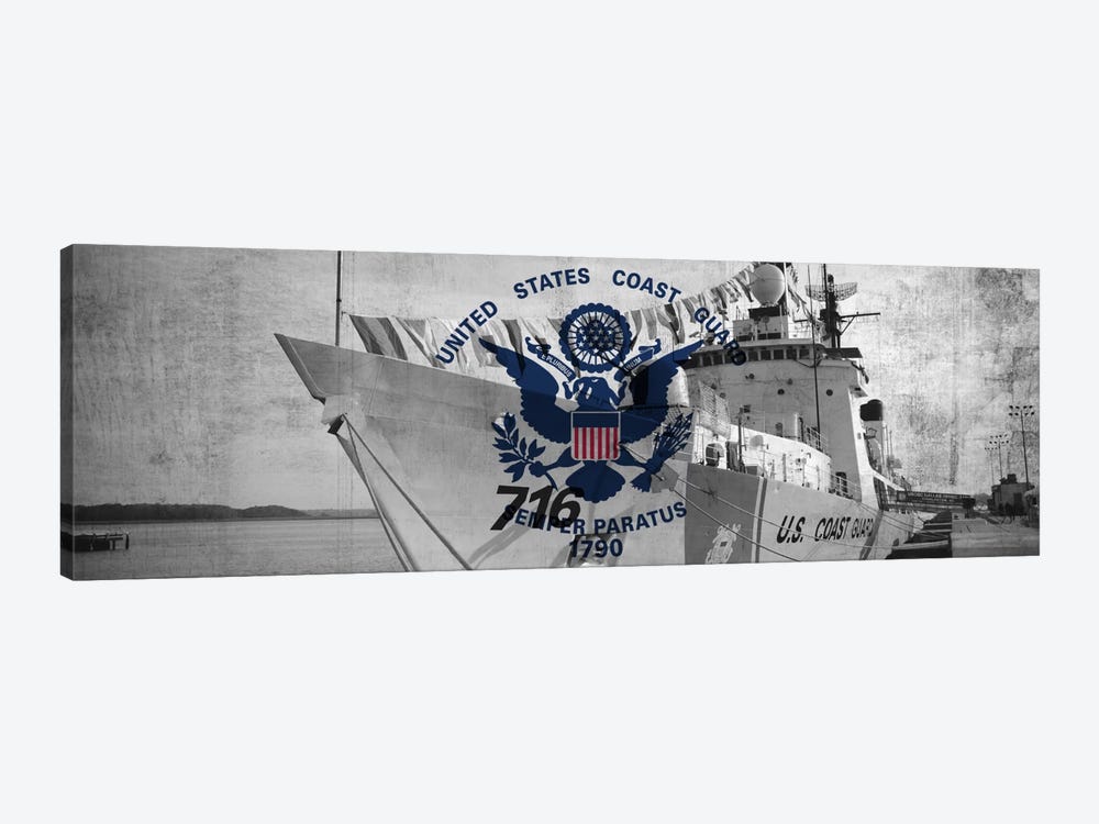 U.S. Coast Guard Flag (USCGC Dallas Background) I by iCanvas 1-piece Canvas Art