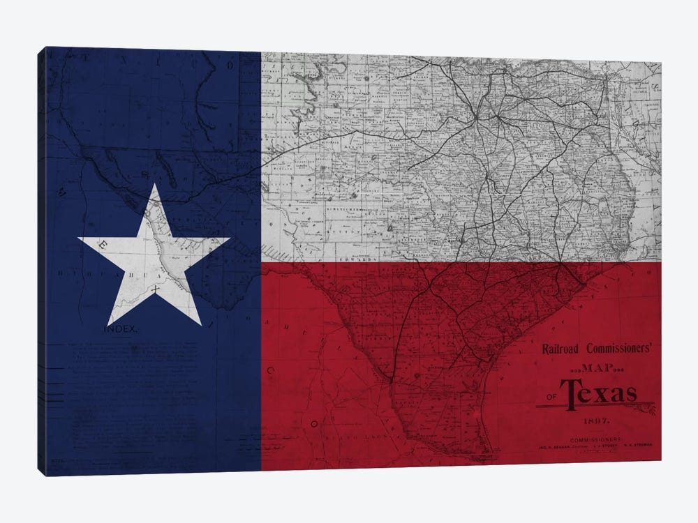 Texas (Vintage Map) II by 5by5collective 1-piece Art Print
