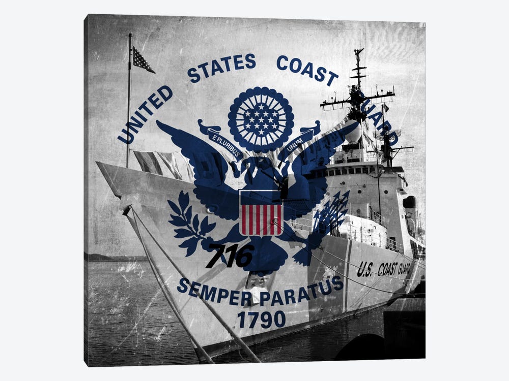 U.S. Coast Guard Flag (USCGC Dallas Background) II by iCanvas 1-piece Canvas Art
