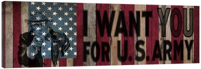 I Want You! (Homage To James Montgomery Flagg) Canvas Art Print - Army Art