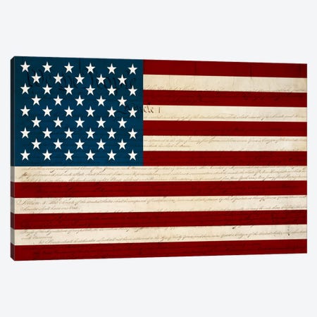 USA Flag (U.S. Constitution Background) Canvas Print #FLG419} by iCanvas Art Print