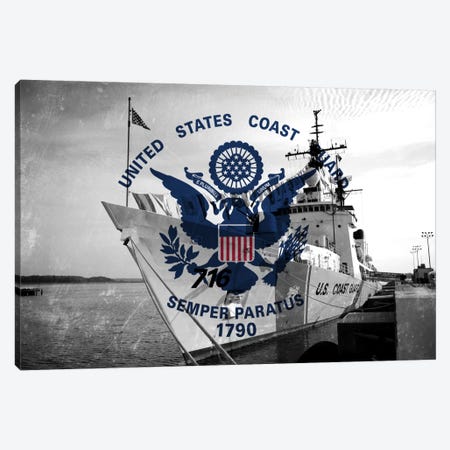 U.S. Coast Guard Flag (USCGC Dallas Background) III Canvas Print #FLG41} by iCanvas Canvas Art