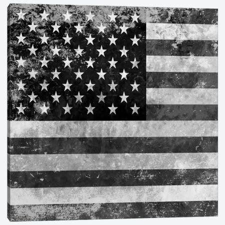 "Grungy" USA Flag Canvas Print #FLG422} by iCanvas Canvas Wall Art