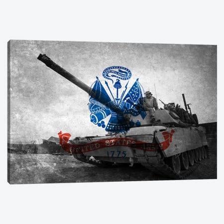 U.S. Army Flag (Abrams Tank Background) Canvas Print #FLG430} by iCanvas Canvas Print