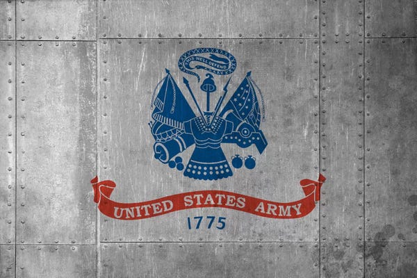 iCanvas: U.S. Army Flag (Riveted Metal Background) II by iCanvas