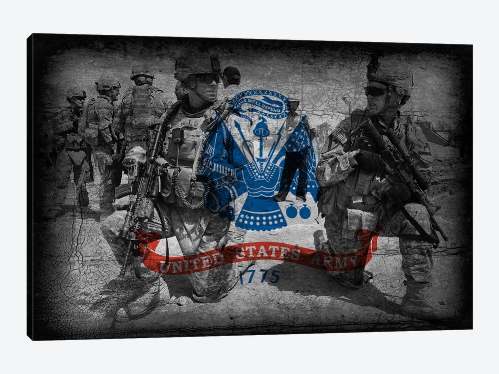 U.S. Army Flag (Brothers In Arms Background) by iCanvas 1-piece Canvas Artwork