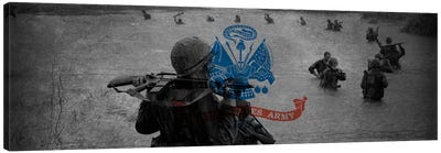 U.S. Army Flag (Unit On The Move Background) Canvas Art Print - Army Art