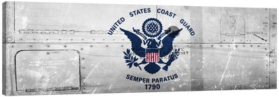 U.S. Coast Guard Flag (Sikorsky UH-60 Ambient Sense Port Background) I Canvas Art Print - Veterans Day
