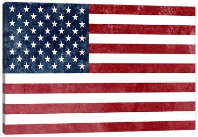 USA "Grungy" Flag Canvas Art Print - Educational Art