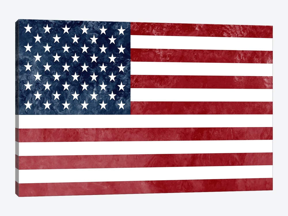 USA "Grungy" Flag by iCanvas 1-piece Canvas Art