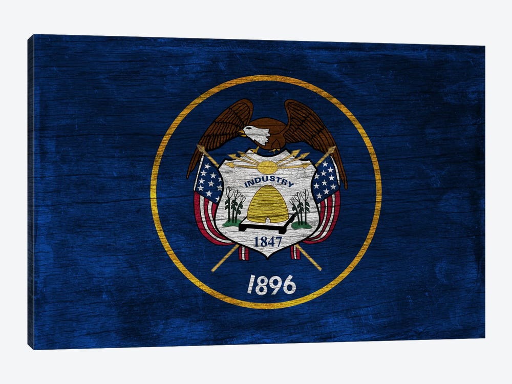Utah State Flag on Wood Board by iCanvas 1-piece Canvas Wall Art