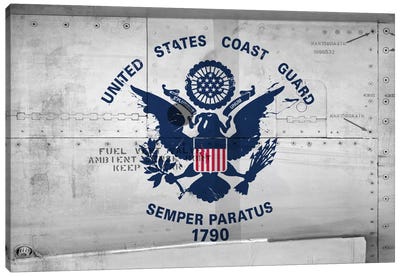 U.S. Coast Guard Flag (Sikorsky UH-60 Ambient Sense Port Background) II Canvas Art Print