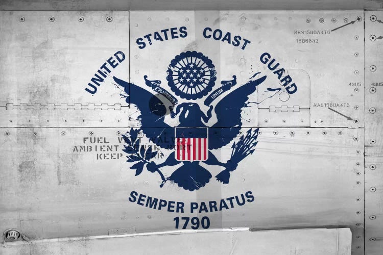 U.S. Coast Guard Flag (Sikorsky UH-60 Ambient Sense Port Background) II by iCanvas wall art