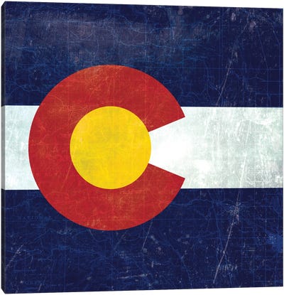 Colorado (Vintage Map) Canvas Art Print - Flags Collection