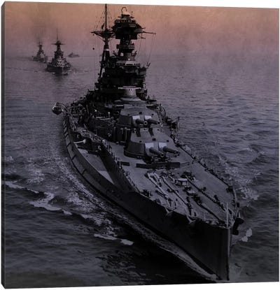 WWII Era Destroyer Fleet II Canvas Art Print - Holiday & Seasonal Art