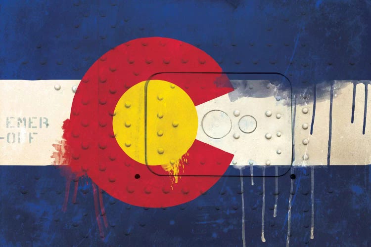 Colorado Paint Drip State Flag on Riveted Metal