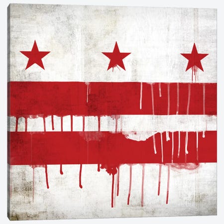 Washington, D.C. Paint Drip City Flag Canvas Print #FLG488} by iCanvas Canvas Art