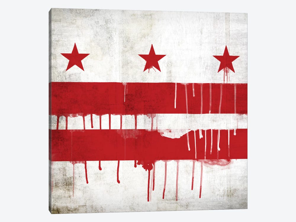 Washington, D.C. Paint Drip City Flag by iCanvas 1-piece Canvas Art Print