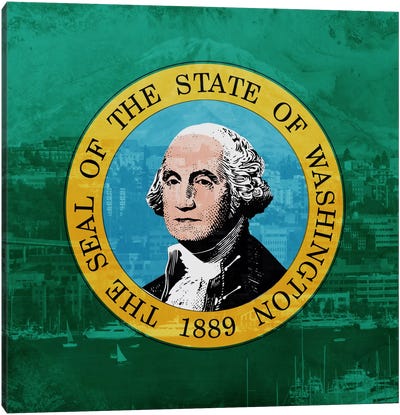 Washington (Mount Olympus) Canvas Art Print - Flags Collection