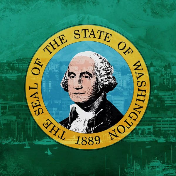 U.S. State Flags: Washington (Mount Olympus) by iCanvas