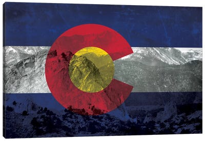 Colorado (Pikes Peak) Canvas Art Print - Flags Collection