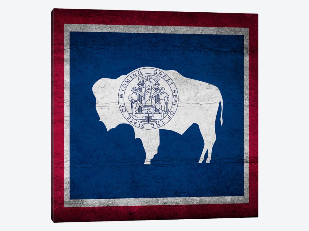 Wyoming Cracked Paint State Flag by iCanvas 1-piece Canvas Print