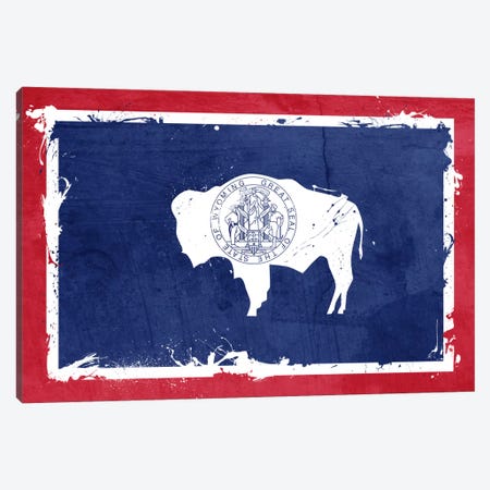 Wyoming Fresh Paint State Flag Canvas Print #FLG528} by 5by5collective Canvas Print
