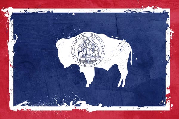 Wyoming: Wyoming Fresh Paint State Flag by 5by5collective