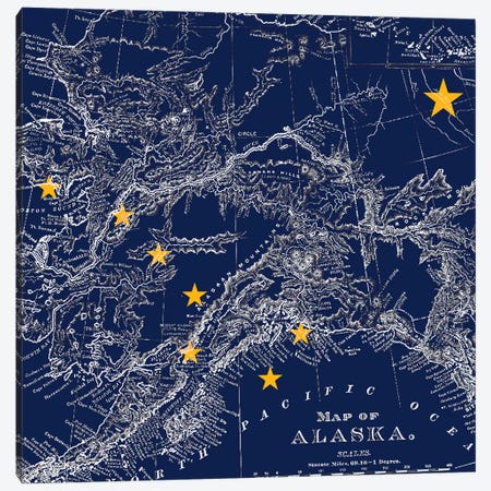 Alaska (Vintage Map) I Canvas Print #FLG541} by iCanvas Canvas Print