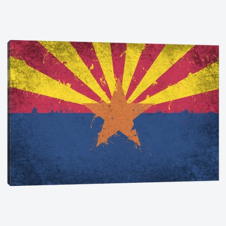 Arizona Fresh Paint State Flag Canvas Print #FLG545} by 5by5collective Canvas Artwork