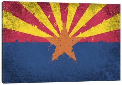 Arizona Fresh Paint State Flag Canvas Art Print - Kane